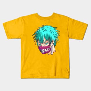 Head Boy Blue Hair Kids T-Shirt